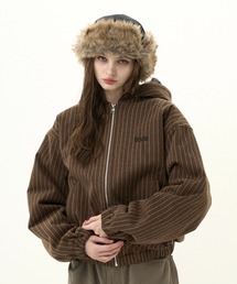 BENUA（ベヌア）の「striped hoodie jacket/ストライプフーディージャケット（ブルゾン）」