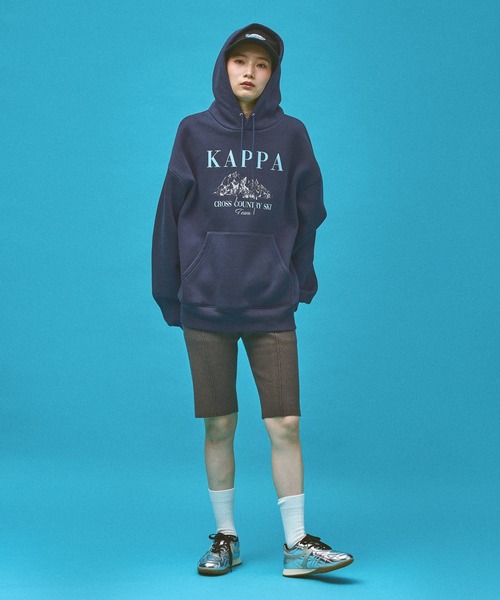 Kappa(カッパ)の「≪Kappa×and ST ウェルネスクラブ≫Ski Teamデザインパーカー (ユニセックス)(スウェット・レディース・ネイビー/グレー・SMALL/MEDIUM/LARGE)」の13枚目の写真