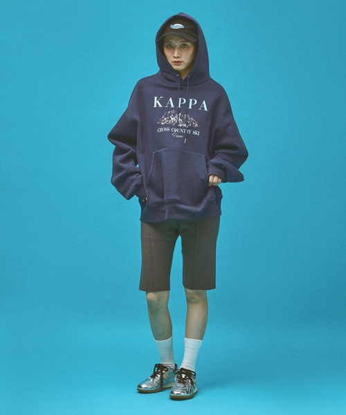 Kappa(カッパ)の「≪Kappa×and ST ウェルネスクラブ≫Ski Teamデザインパーカー (ユニセックス)(スウェット・レディース・ネイビー/グレー・SMALL/MEDIUM/LARGE)」の14枚目の写真