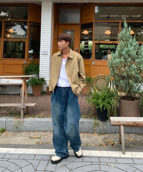 セール】ASI エッセンシャル ワンタック ワイドデニムパンツ_