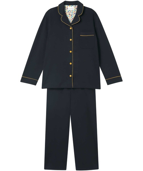 une nana cool（ウンナナクール）の「綿100%のフライスパジャマ MADE WITH LIBERTY FABRIC（ルームウェア/パジャマ・レディース・ホワイト/ブラウン/チャコールグレー/クリアブラック/ネイビー/グレー・L/M）」の6枚目の写真