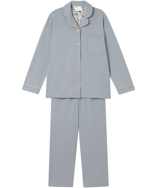 une nana cool（ウンナナクール）の「綿100%のフライスパジャマ MADE WITH LIBERTY FABRIC（ルームウェア/パジャマ・レディース・ホワイト/ブラウン/チャコールグレー/クリアブラック/ネイビー/グレー・L/M）」の4枚目の写真