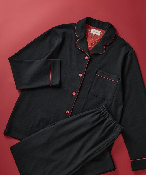 une nana cool（ウンナナクール）の「綿100%のフライスパジャマ MADE WITH LIBERTY FABRIC（ルームウェア/パジャマ・レディース・ホワイト/ブラウン/チャコールグレー/クリアブラック/ネイビー/グレー・L/M）」の3枚目の写真