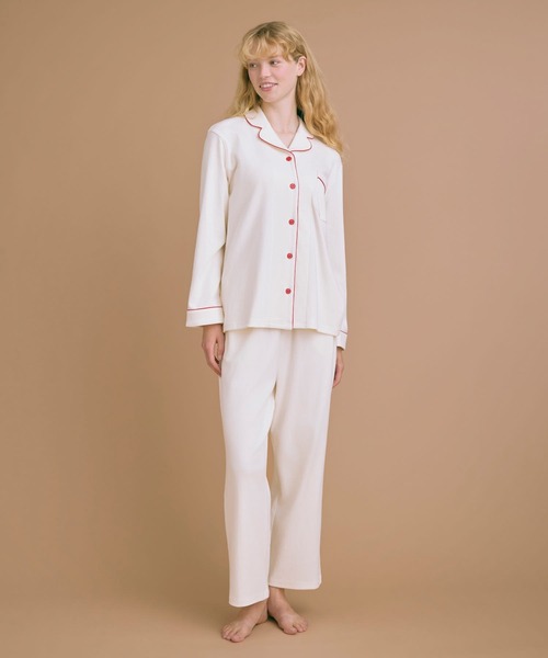 une nana cool（ウンナナクール）の「綿100%のフライスパジャマ MADE WITH LIBERTY FABRIC（ルームウェア/パジャマ・レディース・ホワイト/ブラウン/チャコールグレー/クリアブラック/ネイビー/グレー・L/M）」の10枚目の写真