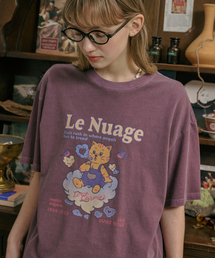 バブルハート ピグメント 半袖Tシャツ アッシュパープル