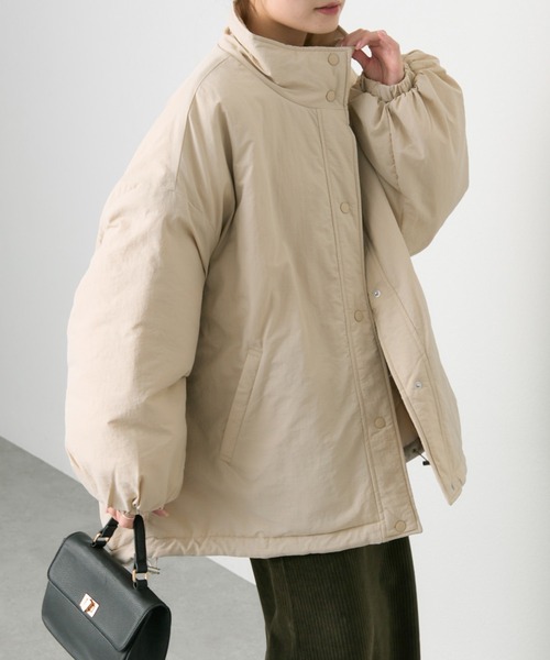 PUAL CE CIN（ピュアルセシン）の「【WEB限定】リバーシブルスタンドカラーパファージャケット（その他アウター・レディース・ブラック/ベージュ/カーキ・FREE）」の3枚目の写真