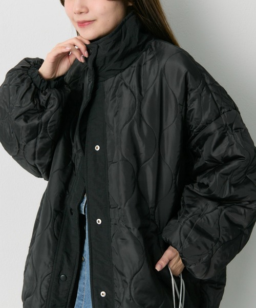 PUAL CE CIN（ピュアルセシン）の「【WEB限定】リバーシブルスタンドカラーパファージャケット（その他アウター・レディース・ブラック/ベージュ/カーキ・FREE）」の2枚目の写真