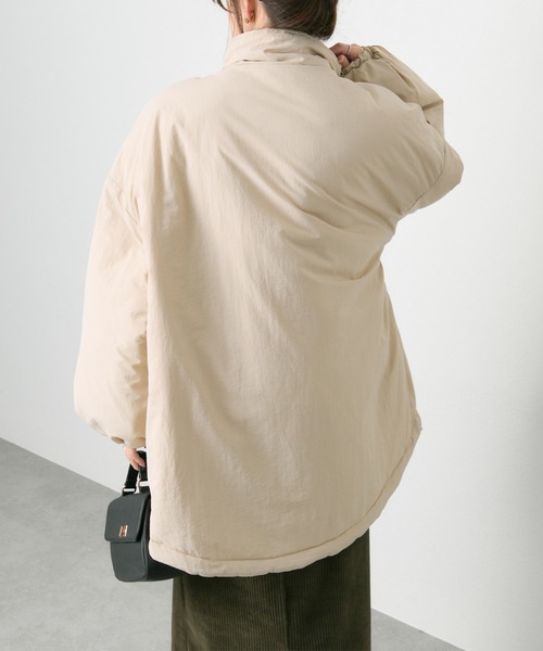 PUAL CE CIN（ピュアルセシン）の「【WEB限定】リバーシブルスタンドカラーパファージャケット（その他アウター・レディース・ブラック/ベージュ/カーキ・FREE）」の10枚目の写真