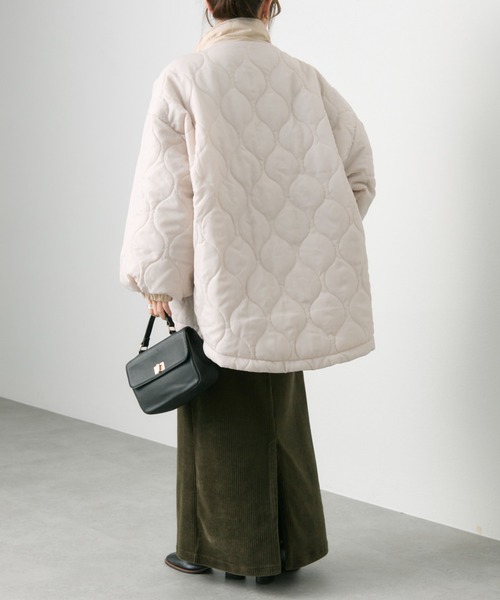 PUAL CE CIN（ピュアルセシン）の「【WEB限定】リバーシブルスタンドカラーパファージャケット（その他アウター・レディース・ブラック/ベージュ/カーキ・FREE）」の6枚目の写真