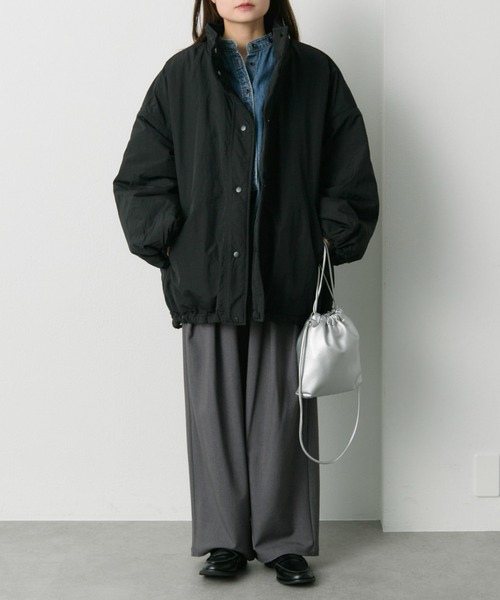 PUAL CE CIN（ピュアルセシン）の「【WEB限定】リバーシブルスタンドカラーパファージャケット（その他アウター・レディース・ブラック/ベージュ/カーキ・FREE）」の22枚目の写真