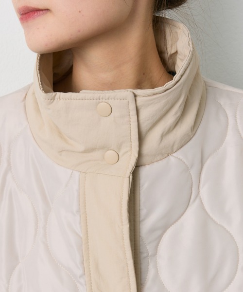 PUAL CE CIN（ピュアルセシン）の「【WEB限定】リバーシブルスタンドカラーパファージャケット（その他アウター・レディース・ブラック/ベージュ/カーキ・FREE）」の4枚目の写真