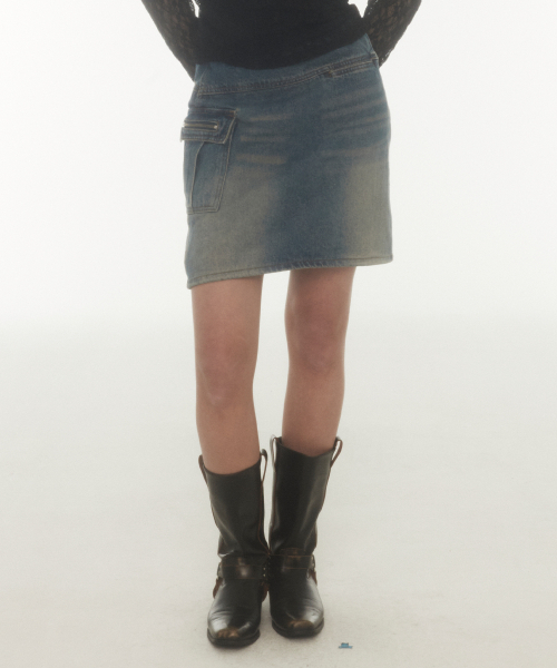 Midnight Move(ミッドナイトムーブ)の「cargo skirt (blue)(スカート・レディース・その他・MEDIUM/SMALL)」の1枚目の写真