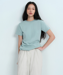 ウィメンズベーシッククルーネックTシャツ[ダスティミント]