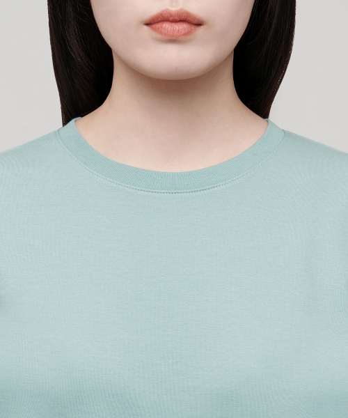MUSINSA STANDARD WOMAN（ムシンサスタンダードウーマン）の「ウィメンズベーシッククルーネックTシャツ[ダスティミント]（Tシャツ/カットソー・レディース・その他・SMALL/MEDIUM/LARGE/X-LARGE/X-SMALL）」の5枚目の写真