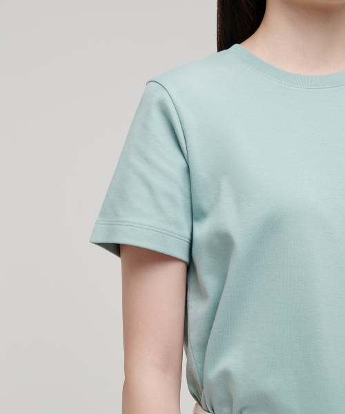 MUSINSA STANDARD WOMAN（ムシンサスタンダードウーマン）の「ウィメンズベーシッククルーネックTシャツ[ダスティミント]（Tシャツ/カットソー・レディース・その他・SMALL/MEDIUM/LARGE/X-LARGE/X-SMALL）」の7枚目の写真