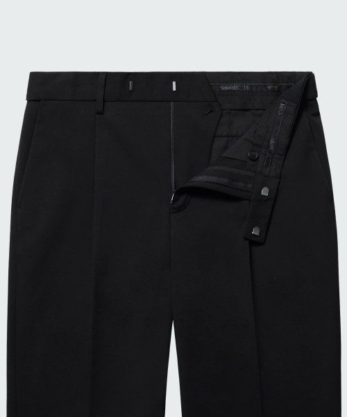 MUSINSA STANDARD（ムシンサスタンダード）の「ワイドヒドゥンバンディングスラックス[ブラック]（スラックス・メンズ・その他・40/31/33/26/27/28/29/38/42/36/34/32/30）」の3枚目の写真