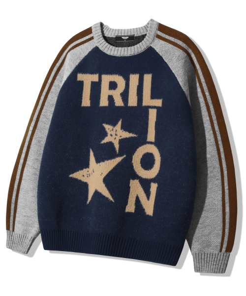 TRILLION(トリリオン)の「ウォッシャブルレグランヘアリーグラフィックトラックニット_ネイビー(ニット/セーター・レディース・その他・MEDIUM/LARGE/X-LARGE)」の4枚目の写真