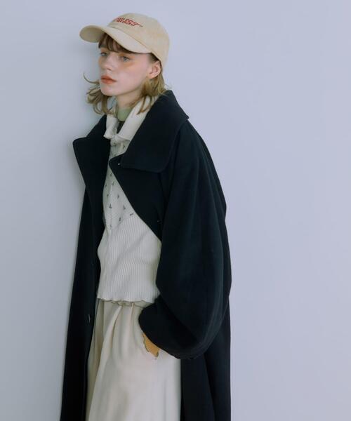 THE GOODLAND MARKET（ザグッドランドマーケット）の「cwtch　WOOL LONG COAT（ステンカラーコート・レディース・ブラック/グリーン/オートミール・FREE）」の17枚目の写真