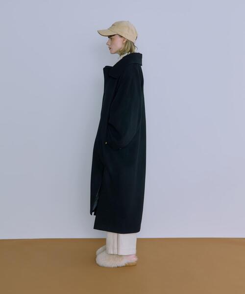 THE GOODLAND MARKET（ザグッドランドマーケット）の「cwtch　WOOL LONG COAT（ステンカラーコート・レディース・ブラック/グリーン/オートミール・FREE）」の21枚目の写真