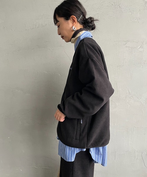 へい　9/25 17:00まで THOUSAND MILE/サウザンド マイル] Vネック ニットフリース ジップ