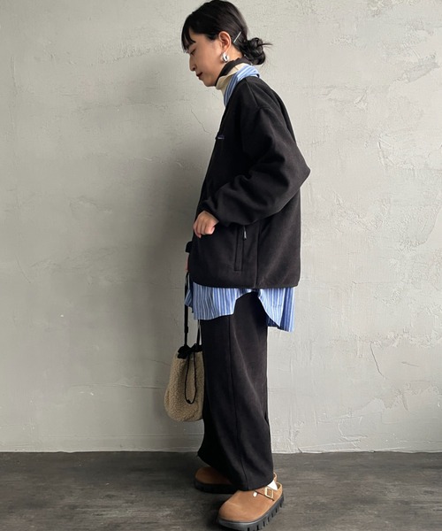 へい　9/25 17:00まで THOUSAND MILE/サウザンド マイル] Vネック ニットフリース ジップ