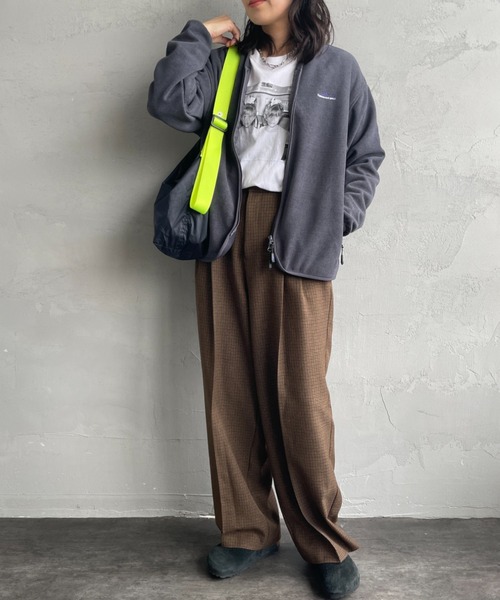 へい　9/25 17:00まで THOUSAND MILE/サウザンド マイル] Vネック ニットフリース ジップ