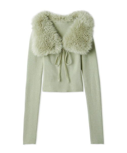 SNIDEL（スナイデル）の「ティペットファーニット（ニット/セーター・レディース・グレー/ライトベージュ/グリーン・F）」の21枚目の写真