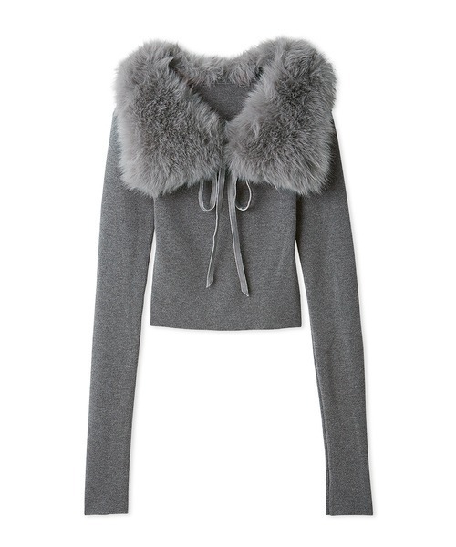 SNIDEL（スナイデル）の「ティペットファーニット（ニット/セーター・レディース・グレー/ライトベージュ/グリーン・F）」の17枚目の写真