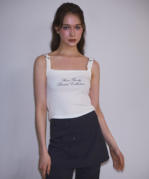 ROSEFRANTZ（ロゼフランツ）の「Buckle Lettering sleeveless [White]（Tシャツ/カットソー・レディース・ホワイト・OS）」の2枚目の写真