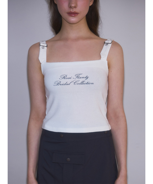 ROSEFRANTZ（ロゼフランツ）の「Buckle Lettering sleeveless [White]（Tシャツ/カットソー・レディース・ホワイト・OS）」の3枚目の写真