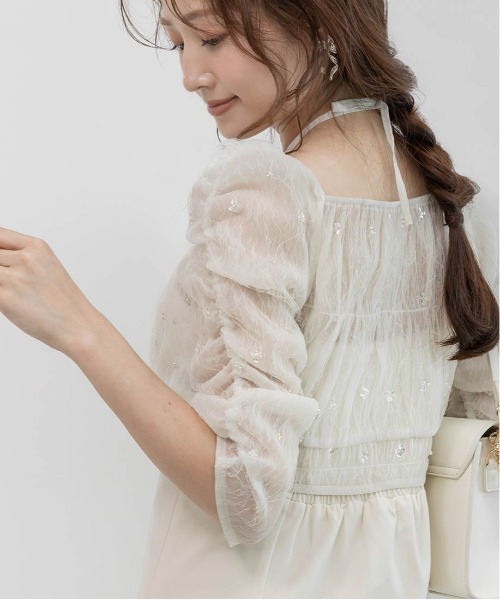 RANDA(ランダ)の「マルチWAYトップス&キャミワンピースセット(ワンピース・レディース・ピンク/アイボリー/ブルー・0/1)」の12枚目の写真