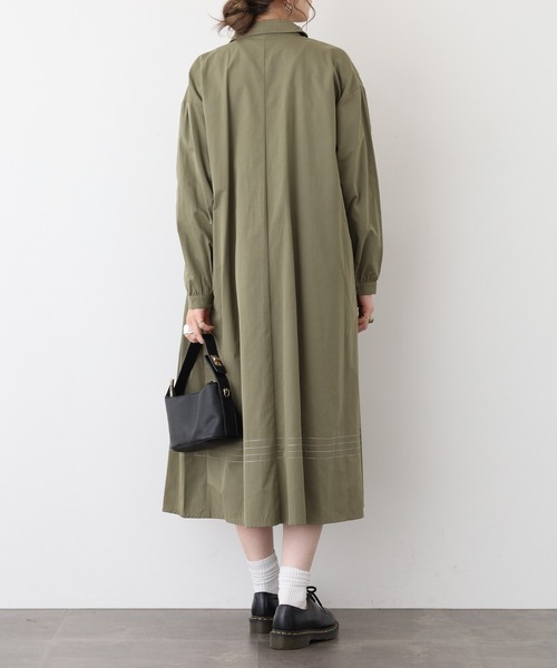 A.N.L（エーエヌエル　レーベル）の「A.N.L ステッチディティールシャツワンピース（シャツワンピース・レディース・キャメル/カーキ・38）」の5枚目の写真