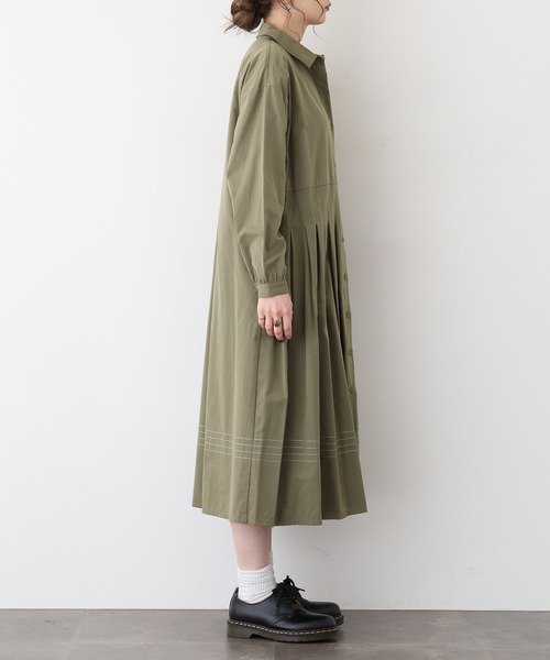 A.N.L（エーエヌエル　レーベル）の「A.N.L ステッチディティールシャツワンピース（シャツワンピース・レディース・キャメル/カーキ・38）」の13枚目の写真