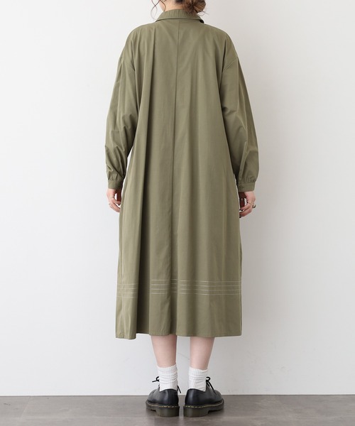 A.N.L（エーエヌエル　レーベル）の「A.N.L ステッチディティールシャツワンピース（シャツワンピース・レディース・キャメル/カーキ・38）」の14枚目の写真