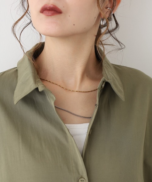 A.N.L（エーエヌエル　レーベル）の「A.N.L ステッチディティールシャツワンピース（シャツワンピース・レディース・キャメル/カーキ・38）」の15枚目の写真