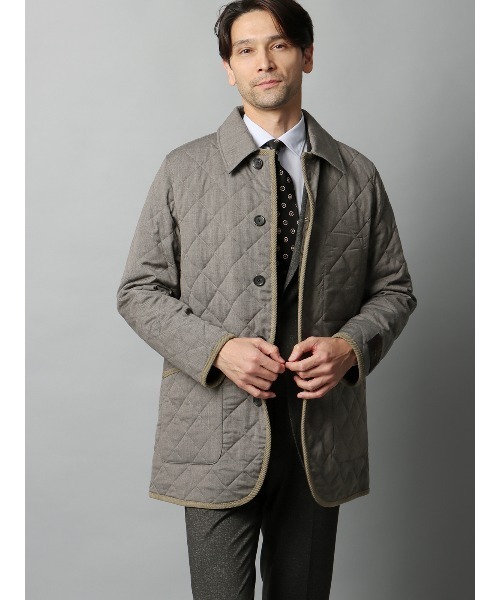 SUIT SQUARE(スーツスクエア)の「キルティングアウター CANONICO 21μPRUNELLE ウール 無地(その他アウター・メンズ・グリーン/ベージュ/ネイビー/チャコールグレー・S/M/L/LL)」の3枚目の写真