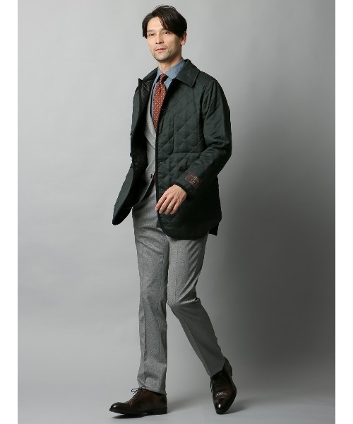 SUIT SQUARE(スーツスクエア)の「キルティングアウター CANONICO 21μPRUNELLE ウール 無地(その他アウター・メンズ・グリーン/ベージュ/ネイビー/チャコールグレー・S/M/L/LL)」の5枚目の写真