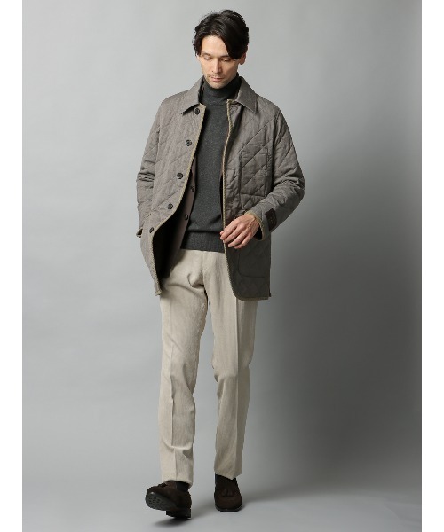 SUIT SQUARE(スーツスクエア)の「キルティングアウター CANONICO 21μPRUNELLE ウール 無地(その他アウター・メンズ・グリーン/ベージュ/ネイビー/チャコールグレー・S/M/L/LL)」の17枚目の写真