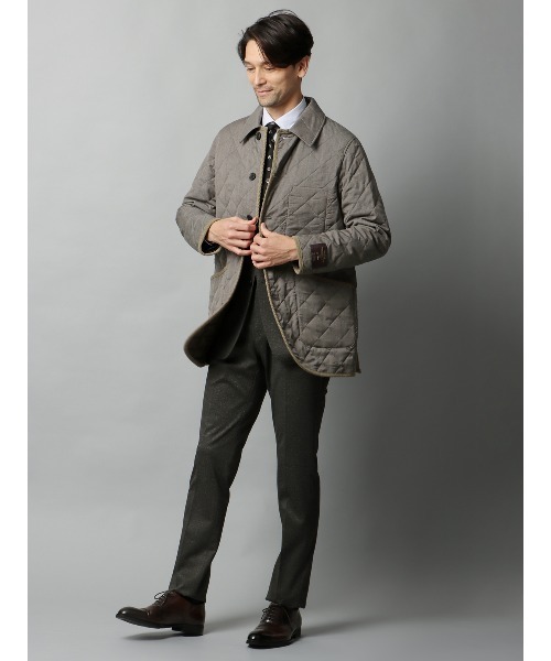 SUIT SQUARE(スーツスクエア)の「キルティングアウター CANONICO 21μPRUNELLE ウール 無地(その他アウター・メンズ・グリーン/ベージュ/ネイビー/チャコールグレー・S/M/L/LL)」の16枚目の写真
