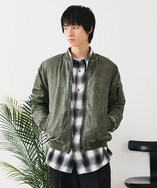 UNIIT(ユニット)の「【UNIIT/ユニット】 ヴィンテージライクナイロン オーバーサイズMA-1 古着加工(MA-1・メンズ・スミクロ/カーキ・LARGE/X-LARGE/MEDIUM)」の9枚目の写真