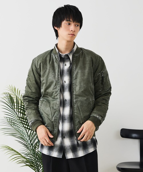UNIIT(ユニット)の「【UNIIT/ユニット】 ヴィンテージライクナイロン オーバーサイズMA-1 古着加工(MA-1・メンズ・スミクロ/カーキ・LARGE/X-LARGE/MEDIUM)」の6枚目の写真