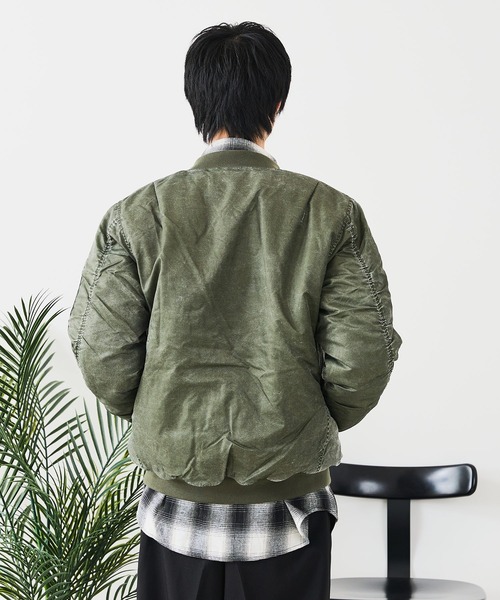 UNIIT(ユニット)の「【UNIIT/ユニット】 ヴィンテージライクナイロン オーバーサイズMA-1 古着加工(MA-1・メンズ・スミクロ/カーキ・LARGE/X-LARGE/MEDIUM)」の12枚目の写真