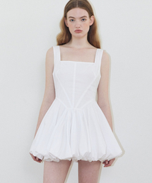 LADY VOLUME（レディーボリューム）の「スクエアバルーンミニドレス(ホワイト)（ワンピース）」