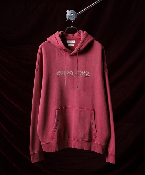 GUESS JEANS（ゲスジーンズ）の「GUESS JEANS フロントプリントスウェットパーカー（パーカー・メンズ・アイボリー/レッド・L/S/XL/M）」の4枚目の写真