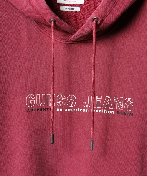 GUESS JEANS（ゲスジーンズ）の「GUESS JEANS フロントプリントスウェットパーカー（パーカー・メンズ・アイボリー/レッド・L/S/XL/M）」の6枚目の写真