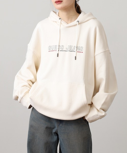 GUESS JEANS（ゲスジーンズ）の「GUESS JEANS フロントプリントスウェットパーカー（パーカー・メンズ・アイボリー/レッド・L/S/XL/M）」の17枚目の写真
