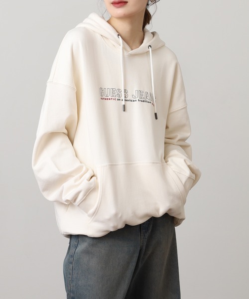 GUESS JEANS（ゲスジーンズ）の「GUESS JEANS フロントプリントスウェットパーカー（パーカー・メンズ・アイボリー/レッド・L/S/XL/M）」の19枚目の写真
