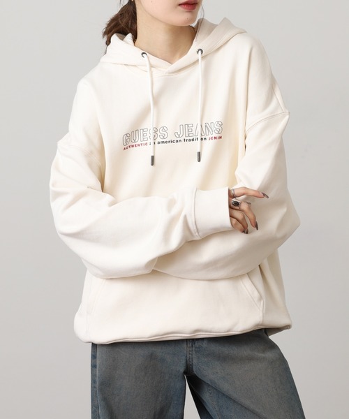 GUESS JEANS（ゲスジーンズ）の「GUESS JEANS フロントプリントスウェットパーカー（パーカー・メンズ・アイボリー/レッド・L/S/XL/M）」の18枚目の写真