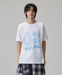 [フィジカルトラベル]コットンルーズフィット半袖Tシャツ_ホワイト