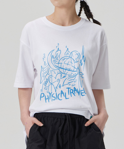 ASTRAL PROJECTION（アストラルプロジェクション）の「[フィジカルトラベル]コットンルーズフィット半袖Tシャツ_ホワイト（Tシャツ/カットソー・メンズ・その他・LARGE/MEDIUM/X-LARGE/XX-LARGE）」の3枚目の写真